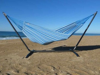 Hamac bleu XXL avec support en metal