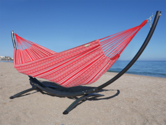 Hamac rouge XL avec support en métal