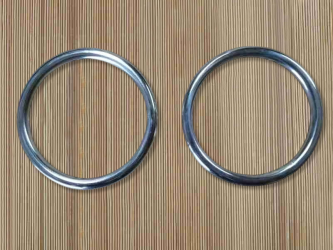 Paire d'anneaux en acier galvanisé, diamètre 8cm