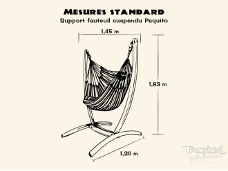 Support en bois de hamac chaise ou fauteuil suspendu, compatible avec les hamacs chaises XL ou XXL