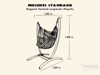 Support en bois de hamac chaise ou fauteuil suspendu, compatible avec les hamacs chaises XL ou XXL