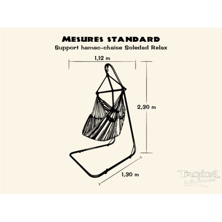 Support en métal de hamac chaise ou fauteuil suspendu, compatible avec les hamacs chaises XL ou XXL