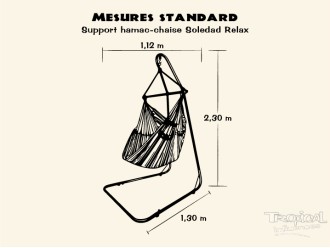Support en métal de hamac chaise ou fauteuil suspendu, compatible avec les hamacs chaises XL ou XXL