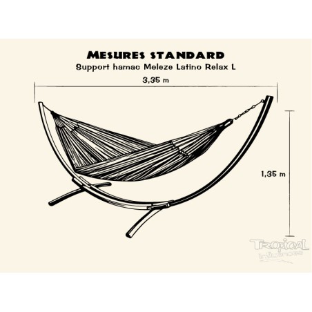 Support de hamac o pied de hamac en bois Meleze Latino relax L, compatible avec les hamacs L