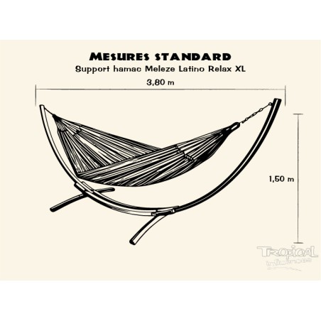 Support de hamac o pied de hamac en bois Meleze Latino relax XL, compatible avec les hamacs XL