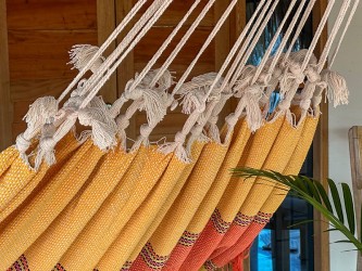 Hamac vénézuélien avec finition en macramé fait main