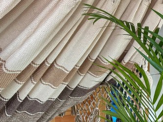 Détail des plis du tissu en coton, épais et doux, tissé selon la tradition vénézuélienne