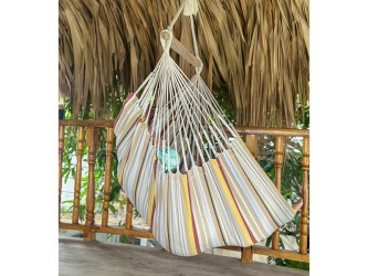 Hamac chaise XXL suspendu vide, tissu artisanal colombien en mouvement