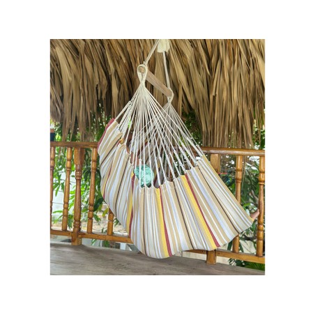 Hamac chaise XXL suspendu vide, tissu artisanal colombien en mouvement