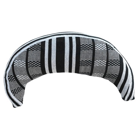 Coussin ergonomique pour hamac, motif artisanal à rayures noires et blanches