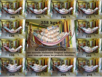 Support hamac Aztek Hamak Relax + hamac Cumbia XL écru