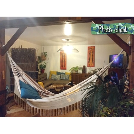 Photo client, Hamac Grand Luxe L, située sur une terrasse lumineuse