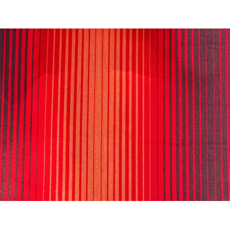 Zoom toile de hamac à rayures rouges