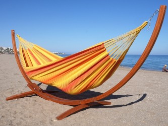 Support hamac en bois L + Mariposa Fuego rouge et orange