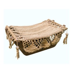 Hamac pour chat taupe + support en bois