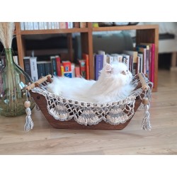 Hamac pour chat écru/gris...