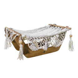 Hamac pour chat écru + support en bois