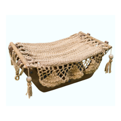 Hamac pour chat taupe + support en bois