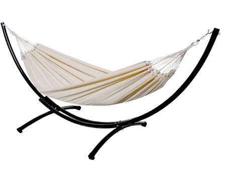 Hamac sur pied Azteka XL Ecru XXL sur fond blanc