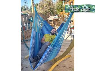 Hamac chaise Azur XXL avec support en bois Paquito