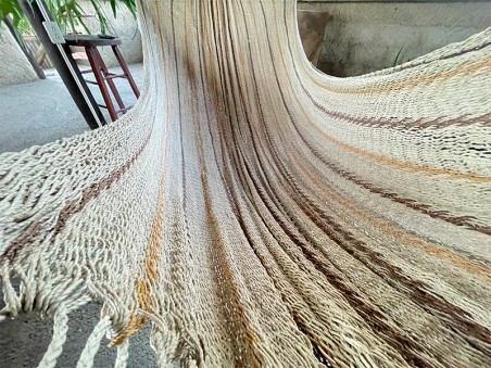 Plan détaillé de hamac Moriche avec des lignes brunes