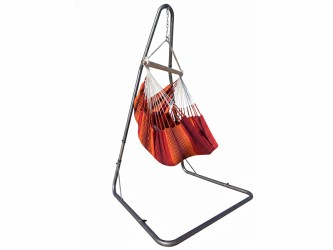 Hamac chaise Barbacoa XL avec support en metal Soledad sur fond blanc