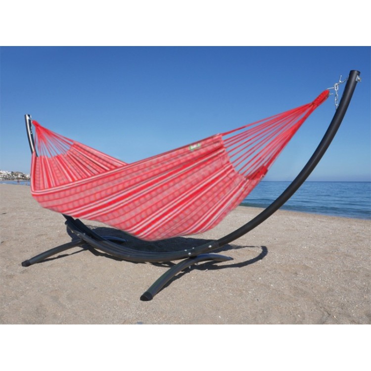 Hamac rouge XL avec support en métal
