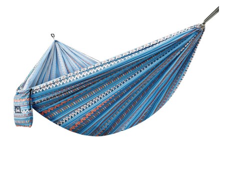 Hamac Explorer L nylon bleu sur fond blanc