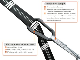 Accessoires de hamac explorer L nylon jaune