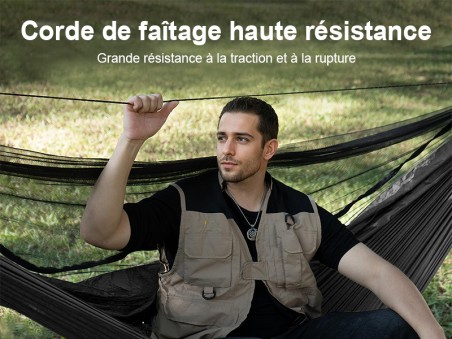 Caractéristiques du hamac : robuste, léger, respirant et adapté à un usage extérieur