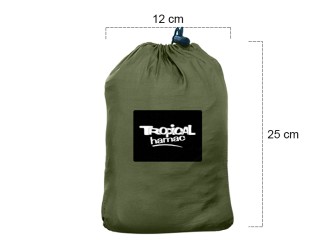 Sac de hamac parachute vert armée avec moustiquaire