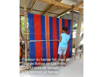 Artisan colombien fabriquant un hamac