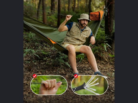Hamac de camping idéal pour se reposer et partir à l'aventure dans la nature