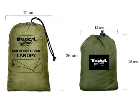 Sacs de hamac parachute vert armée avec moustiquaire + tarp