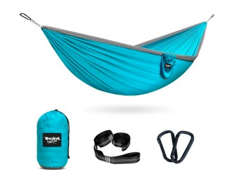 Hamac Outdoor Flex XL en tela de paracaídas – Azul y gris