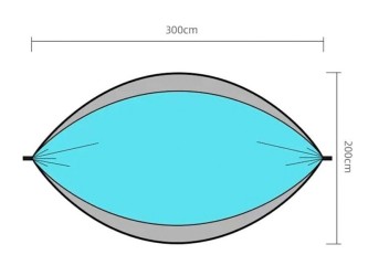 Schéma indiquant les dimensions du hamac outdoor flex XL