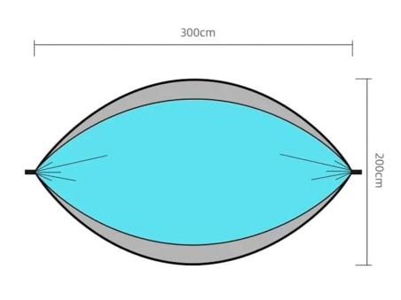 Schéma indiquant les dimensions du hamac outdoor flex XL