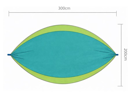 Schéma indiquant les dimensions du hamac outdoor flex XL