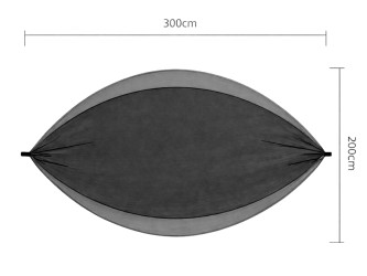 Schéma indiquant les dimensions du hamac outdoor flex XL