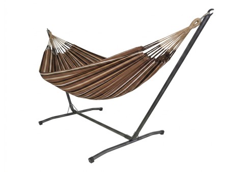 Hamac sur pied INKA XL Choco Oro sur fond blanc