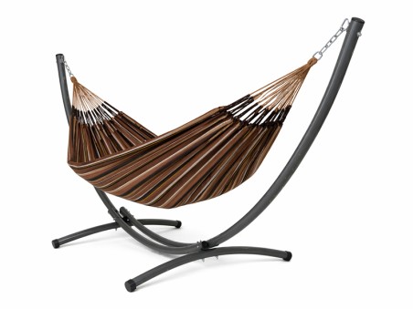 Hamac sur pied Azteka XL Choco Oro sur fond blanc