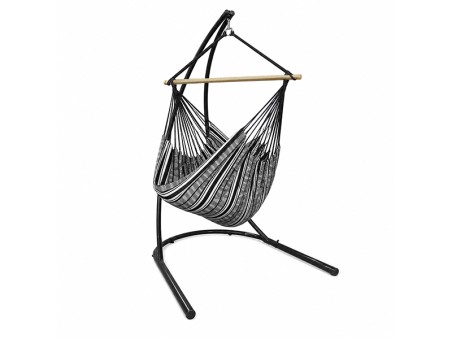 Chaise hamac POLIGONO Noir XL sur fond blanc