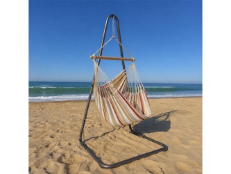 Hamac chaise avec support Elisa XL Soledad au bord de la mer