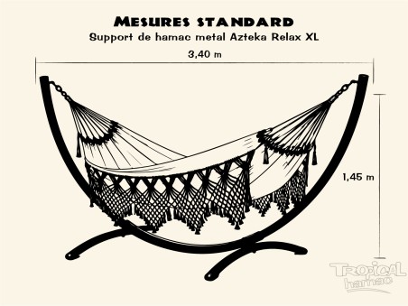 Support de hamac o pied de hamac métallique Azteka Relax XL, compatible avec les hamacs XXL