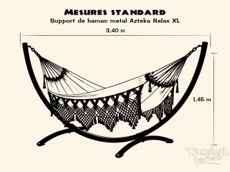 Support de hamac o pied de hamac métallique Azteka Relax XL, compatible avec les hamacs XXL