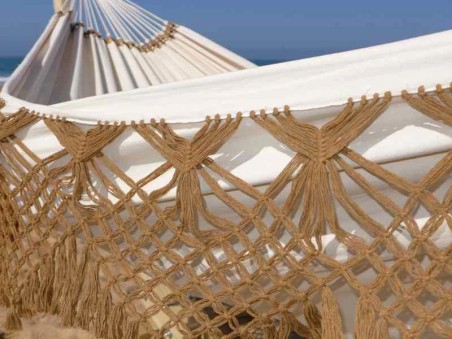 Plan détaillé des franges tressées du hamac Priscilia Moka