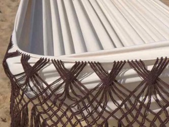 Plan détaillé des franges tressées du hamac Priscilia Capuccino