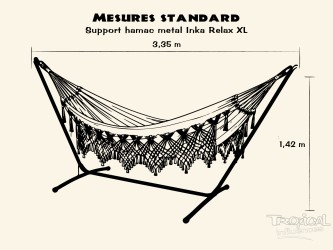 Support de hamac o pied de hamac métallique INKA Relax XL, compatible avec les hamacs XXL