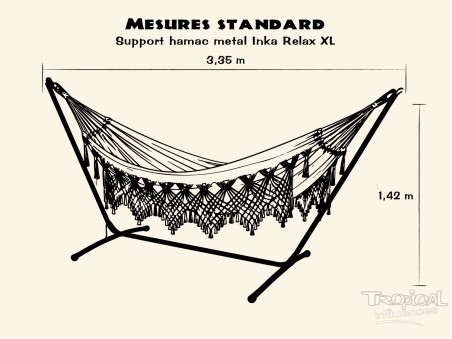Support de hamac o pied de hamac métallique INKA Relax XL, compatible avec les hamacs XXL