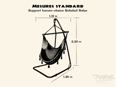 Support en métal de hamac chaise ou fauteuil suspendu, compatible avec les hamacs chaises XL ou XXL